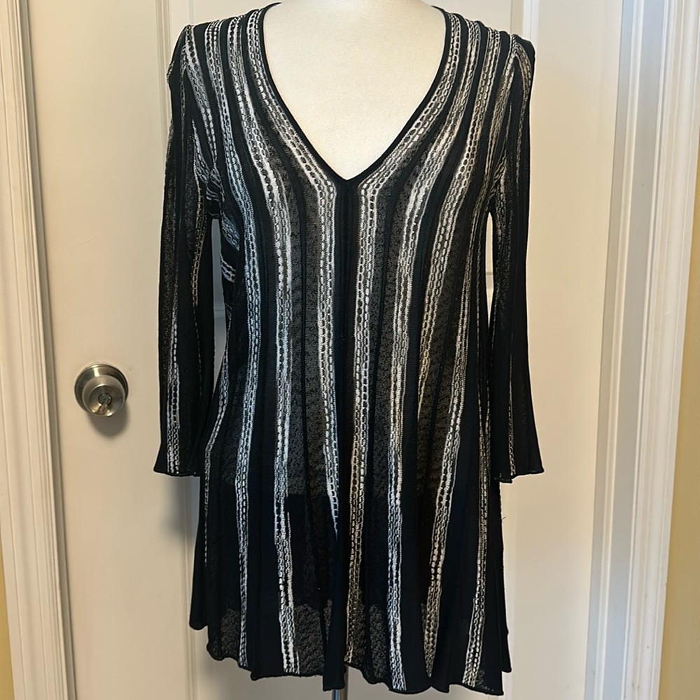 Missoni knit striped v neck long sleeve top